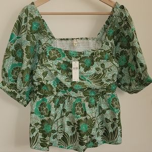 Anthropologie Nikasha Babydoll Poplin blouse